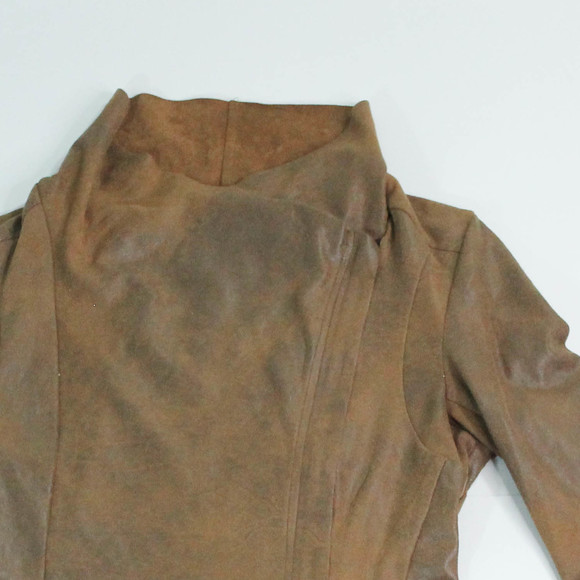 Dex Suede Draped Cowl Neck Lightweight Coat - Picture 3 of 15